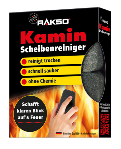 RAKSO Kamin-Scheibenreinigerkratzfrei und ohne Chemie2 Stück 